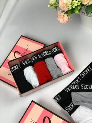 Набор женских трусов Victoria's Secret Sleep Черный, Красный, Серый, Белый, Розовый wu082